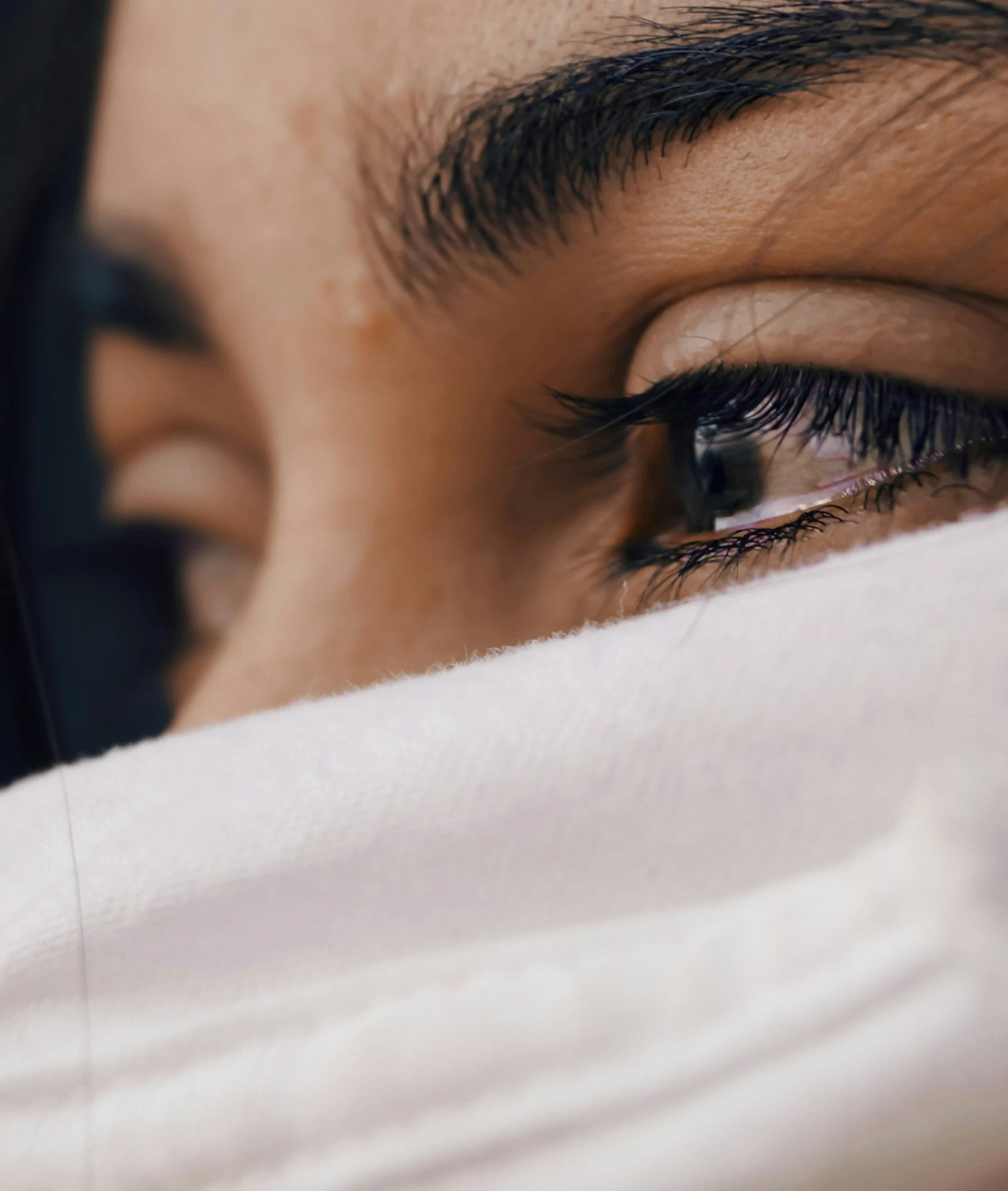 Teary eyed woman